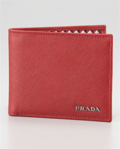 prada red wallet mens|prada billfold wallet.